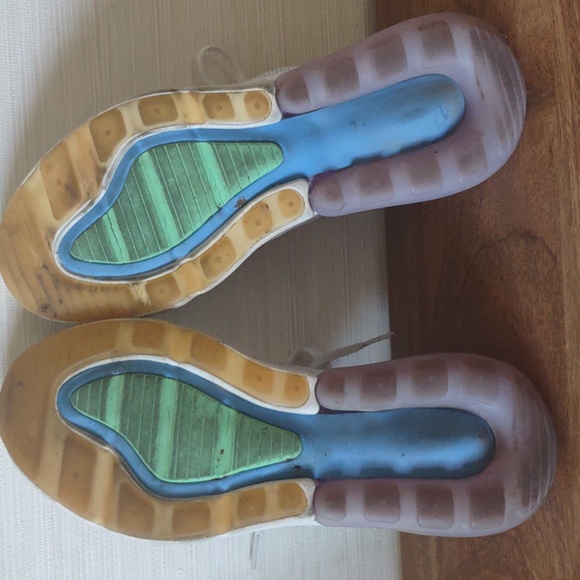 Nike Air Max 270 Women's White Sneakers with Purple and Orange Accents Size 7.5 - Picture 7 of 8